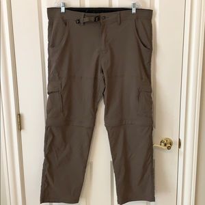 Prana Stretch Zion Convertible Pants - 40x30 Brown
